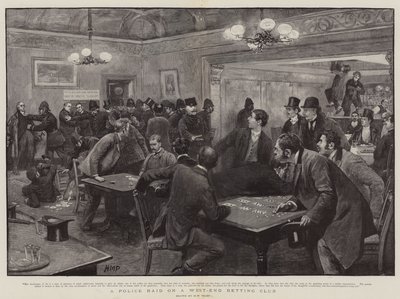 A Police Raid on a West-End Betting Club by Henry Marriott Paget